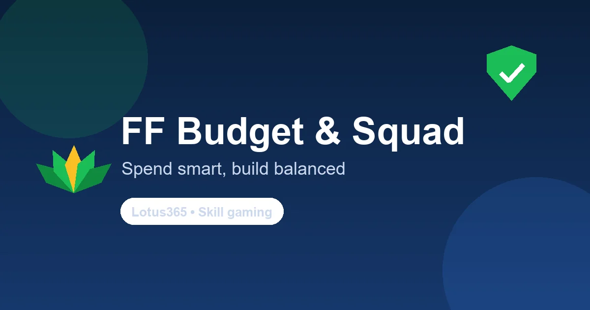 Fantasy football budget and squad-building strategy